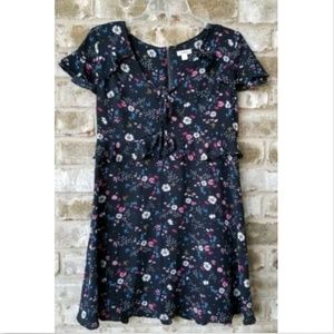 Xhilaration SZ L Black Multicolor Dress Peplum